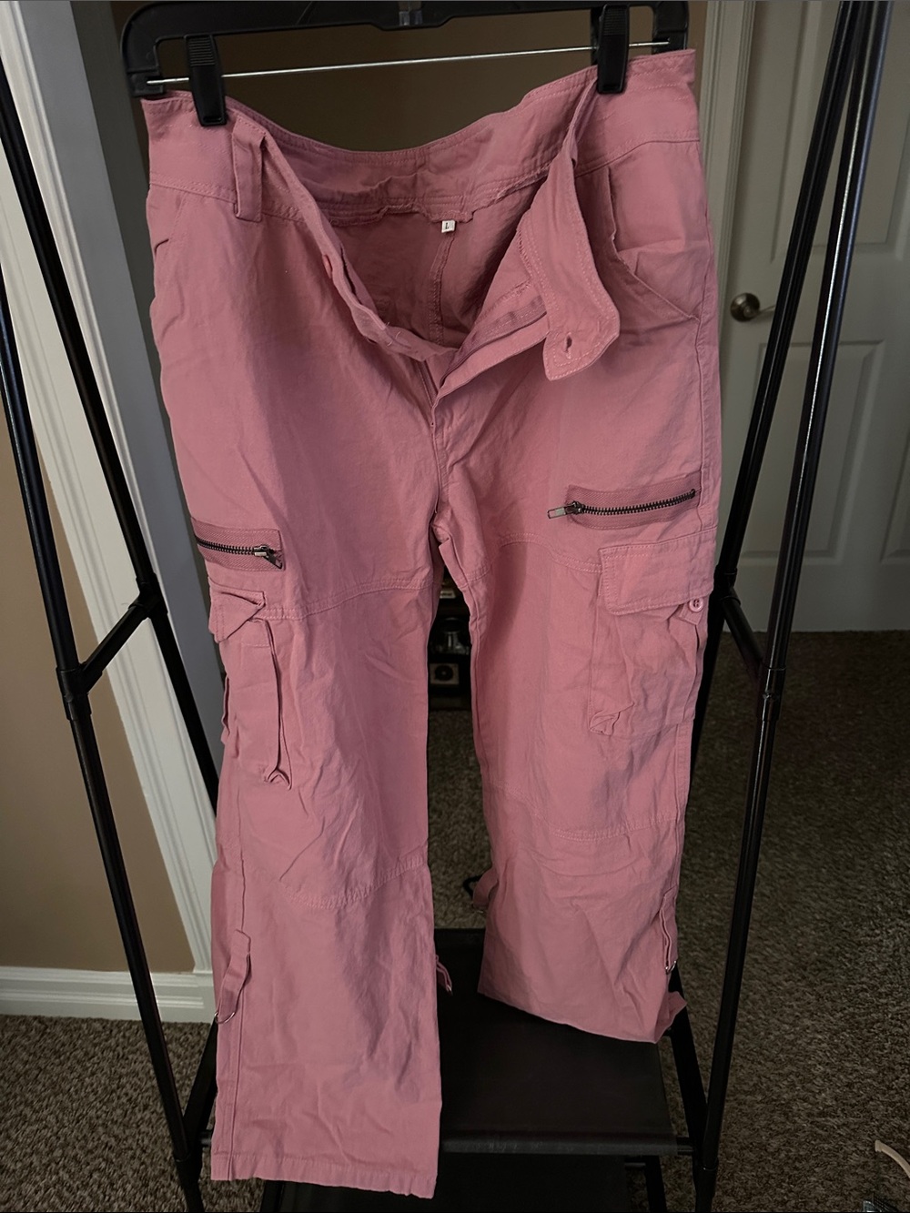 Pink Cargo Utility Pants